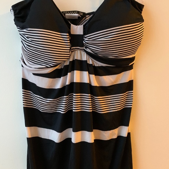 FEMME Black & White Dressy Tank - Picture 3 of 4